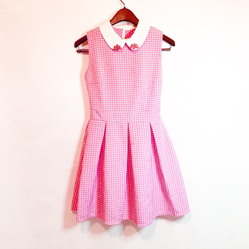 Pink and White Poke a Dot Dres